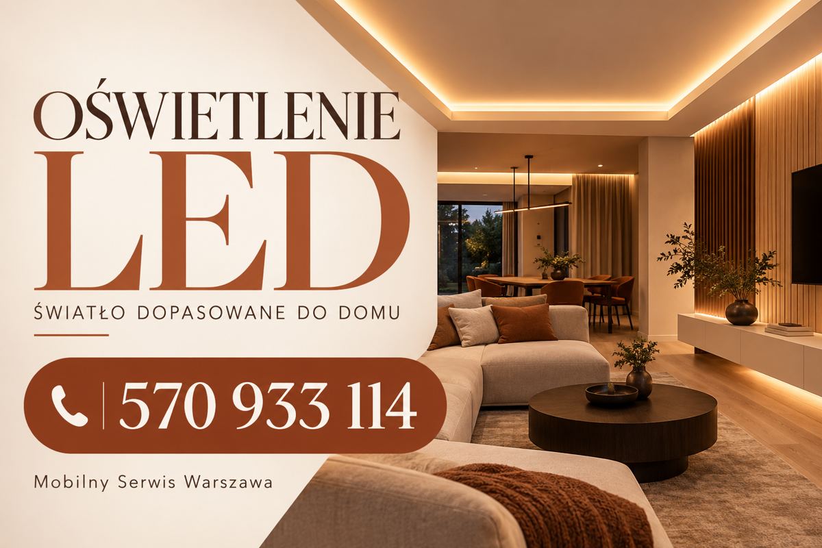 LED — terakotowy plakat poziomy